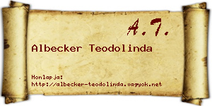 Albecker Teodolinda névjegykártya